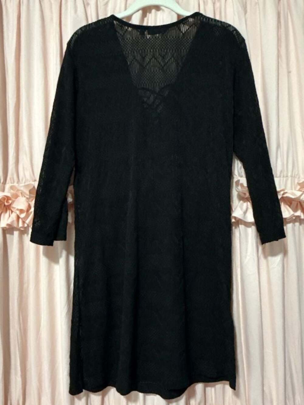 Apt. 9 Black Lace-Up Crochet Swim Cover-Up Tunic - Picture 3 of 3